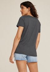 Floral ACDC Classic Fit Graphic Tee, CHARCOAL, small