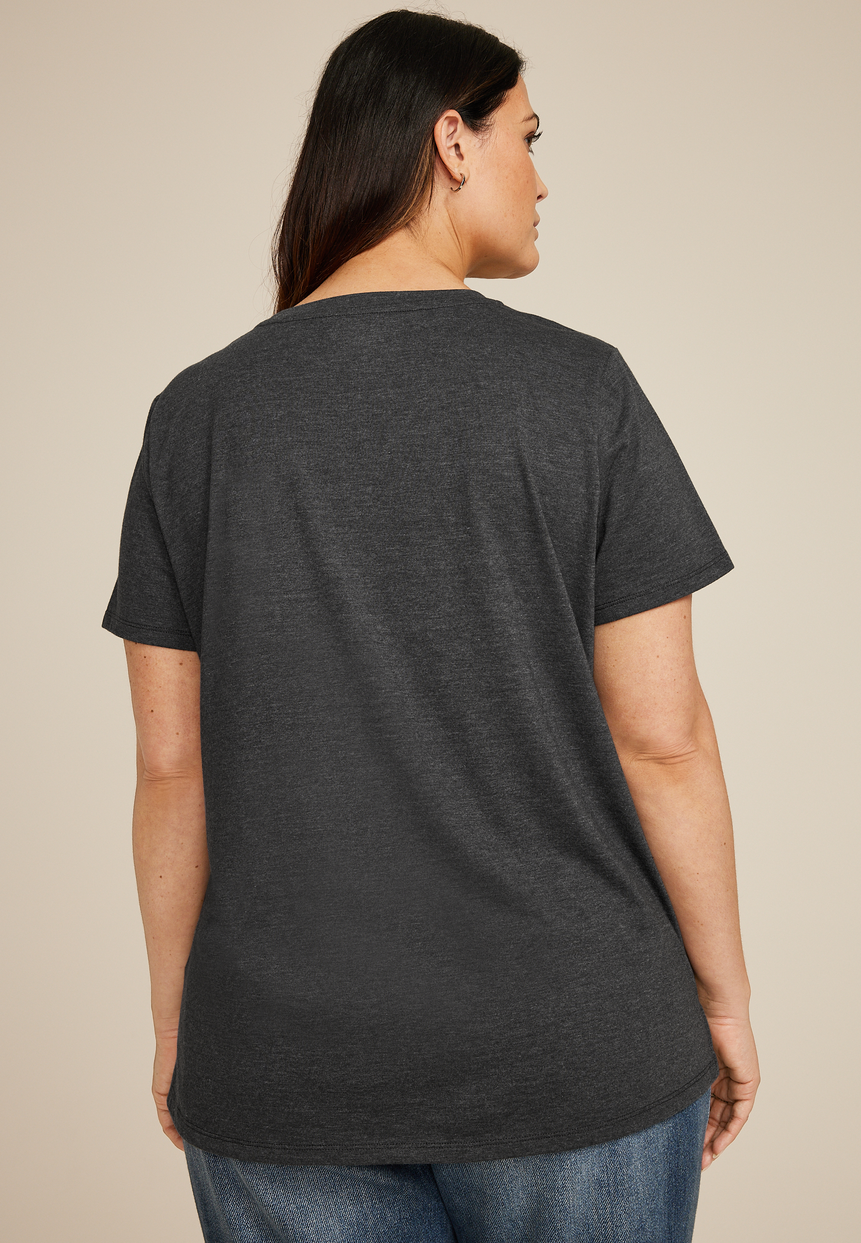 Plus Size Floral ACDC Classic Fit Graphic Tee, CHARCOAL, large