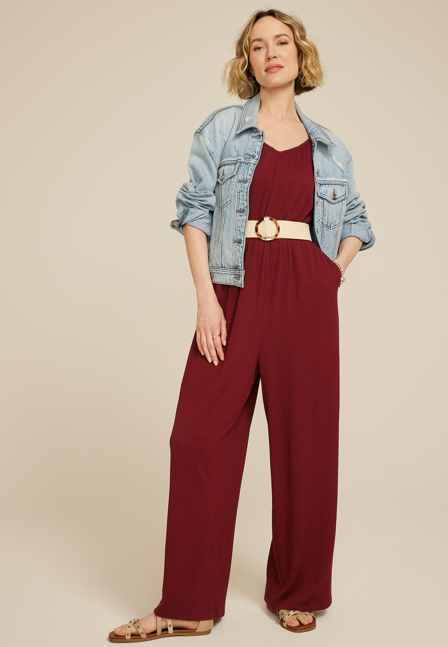 Bare Wavy Ribbed Jumpsuit maurices