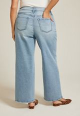 Plus Size High Rise Side Seam Wide Leg Jean, C3337, small
