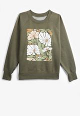 Retro Floral Relaxed Fit Sweatshirt, C7449, small