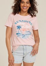 Sunshine On My Mind Classic Fit Graphic Tee, PINK, small