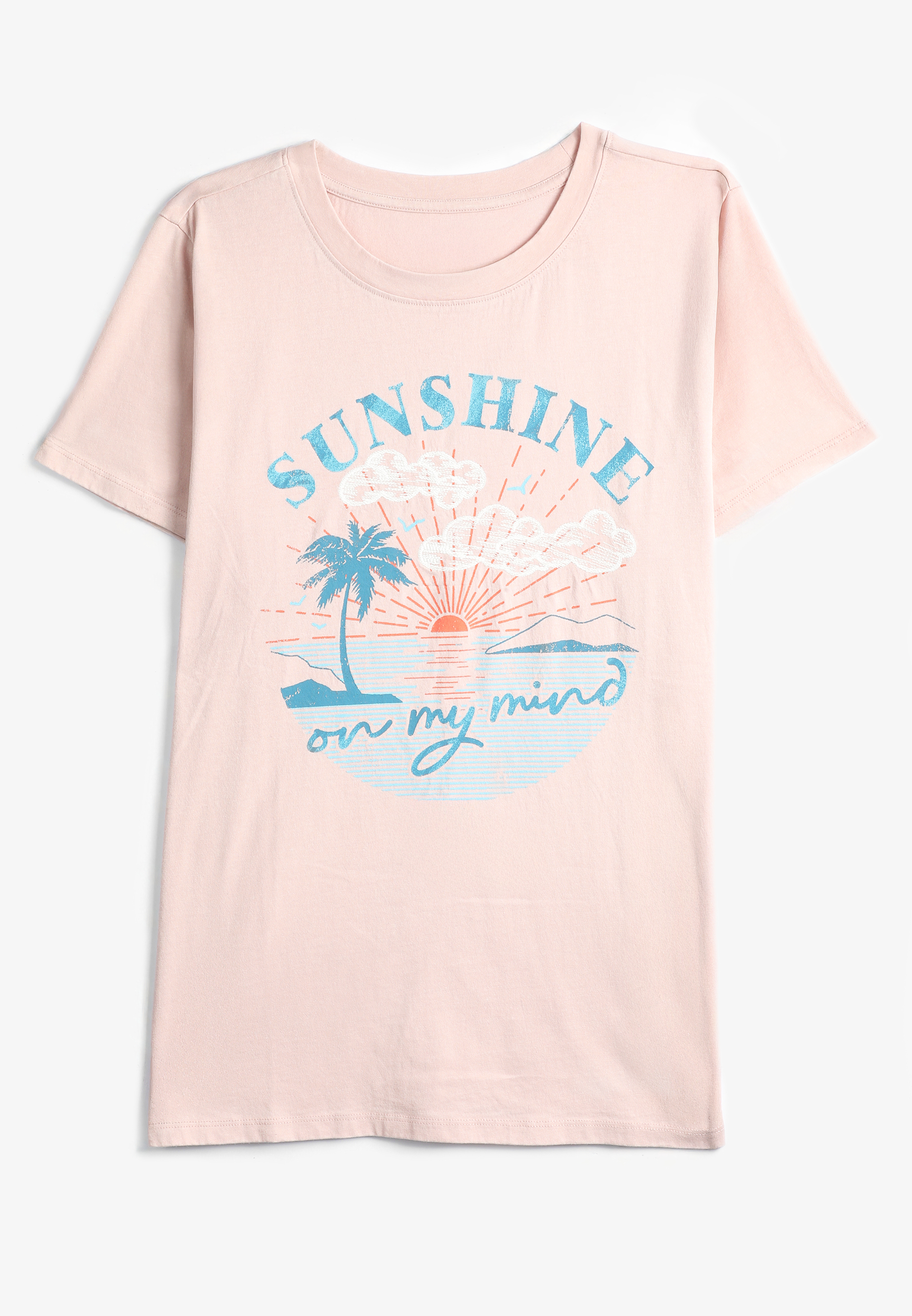 Plus Size Sunshine On My Mind Classic Fit Graphic Tee, , large