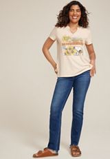 Peanuts Snoopy Sunflower Classic Fit Graphic Tee, , small