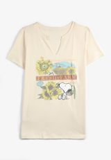Peanuts Snoopy Sunflower Classic Fit Graphic Tee, , small