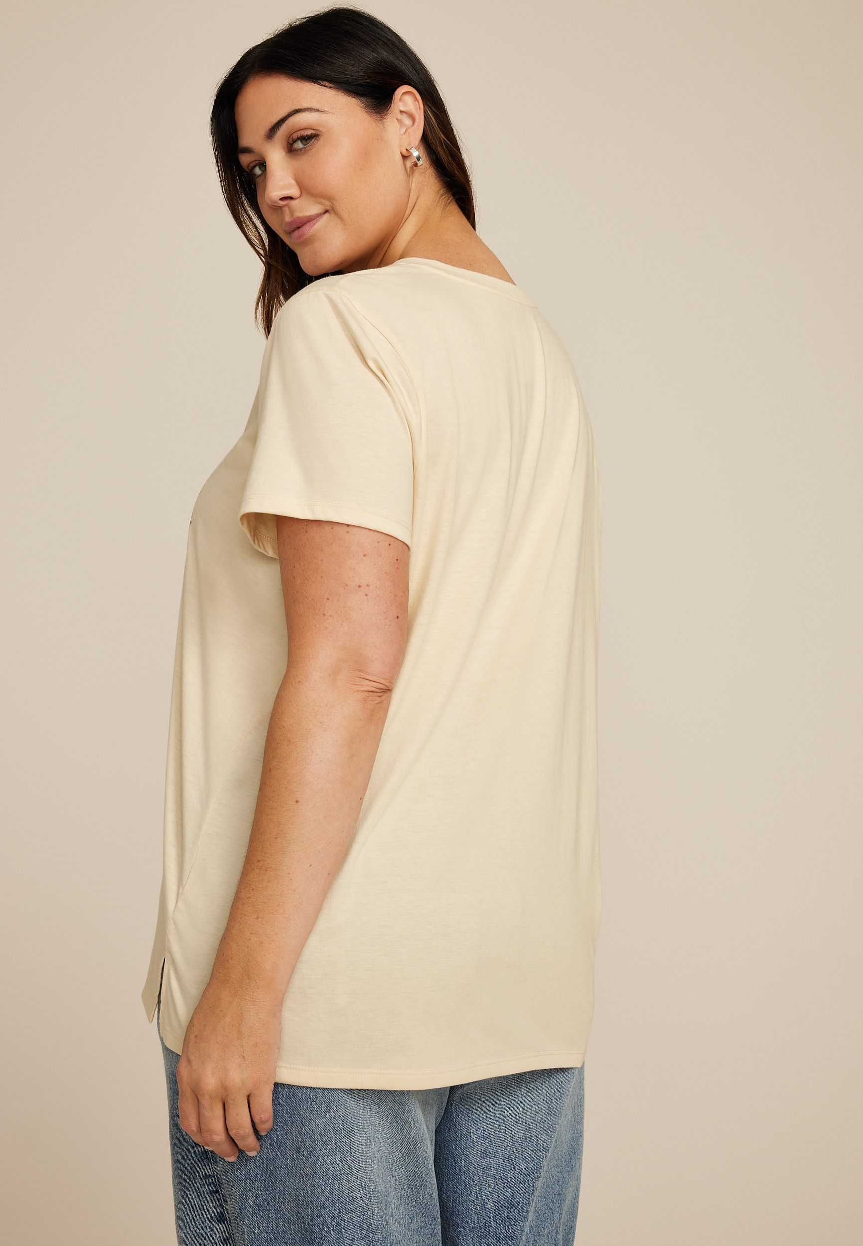 Plus Size Peanuts Snoopy Sunflower Classic Fit Graphic Tee, , large