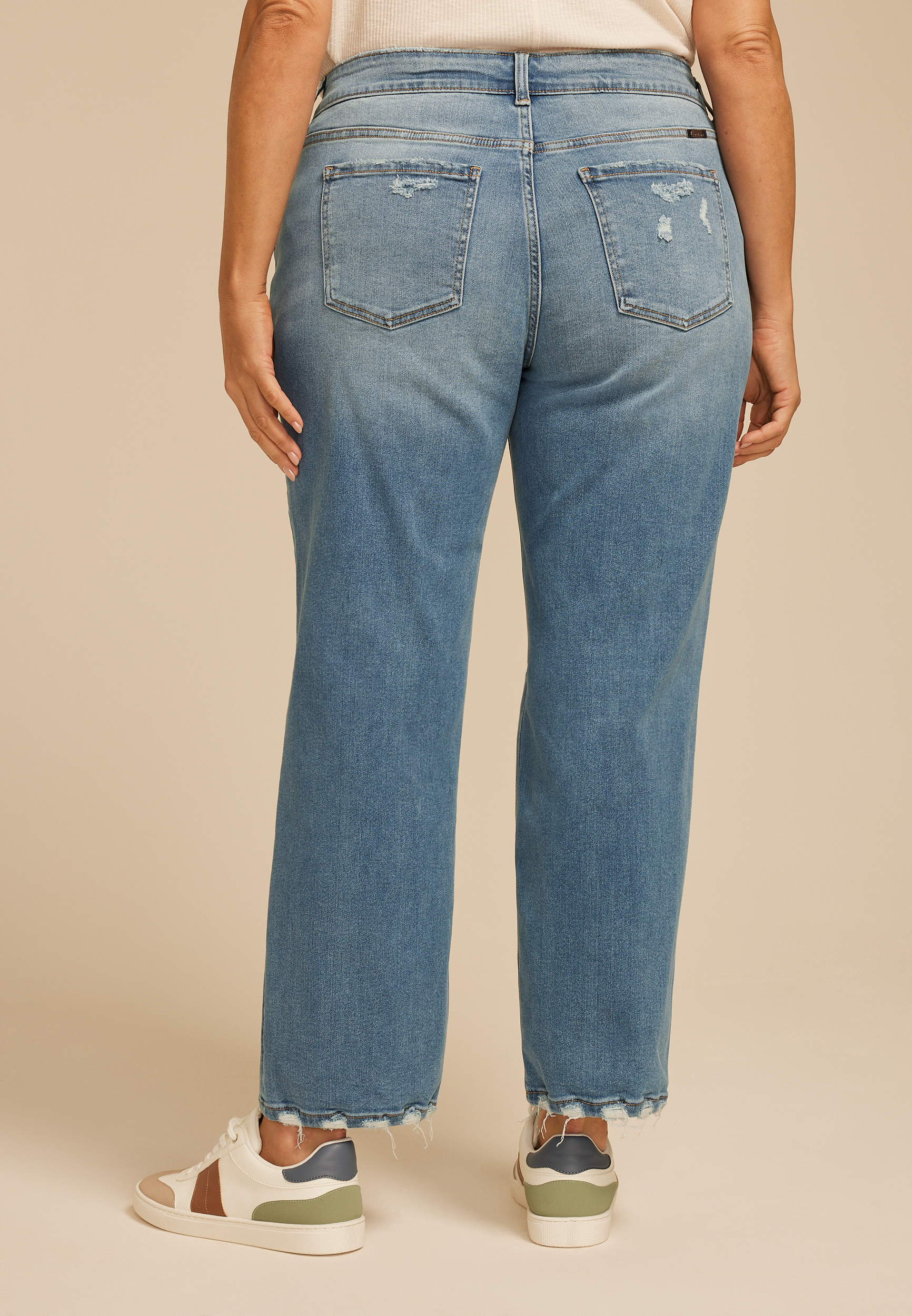 Plus Size KanCan&trade; High Rise Open Ripped Straight Jean, C3337, large