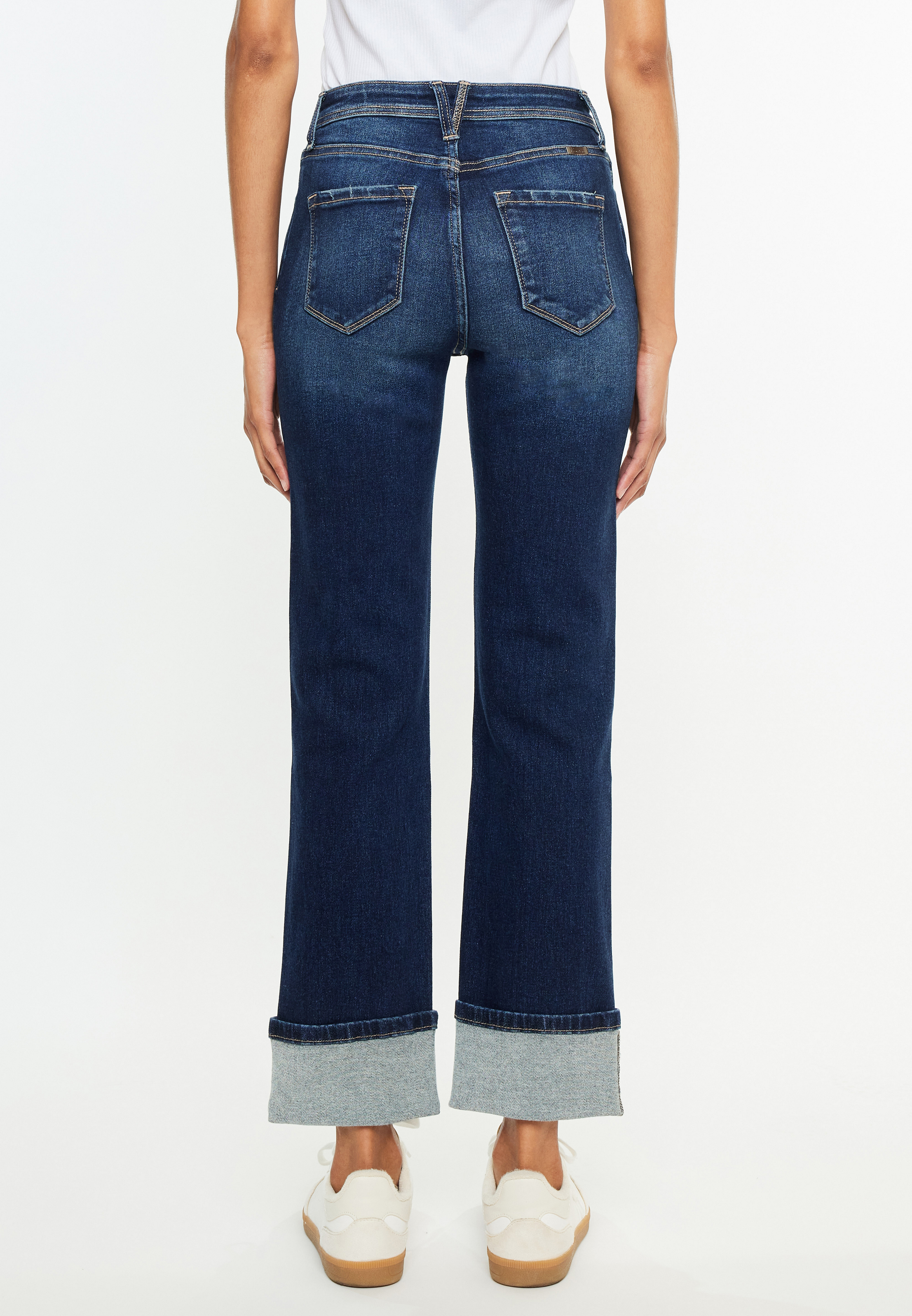 KanCan&trade; High Rise Seamed Pocket Cuffed Hem Straight Jean, C258, large