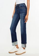 KanCan&trade; High Rise Seamed Pocket Cuffed Hem Straight Jean, C258, small