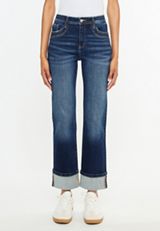 KanCan&trade; High Rise Seamed Pocket Cuffed Hem Straight Jean, C258, small