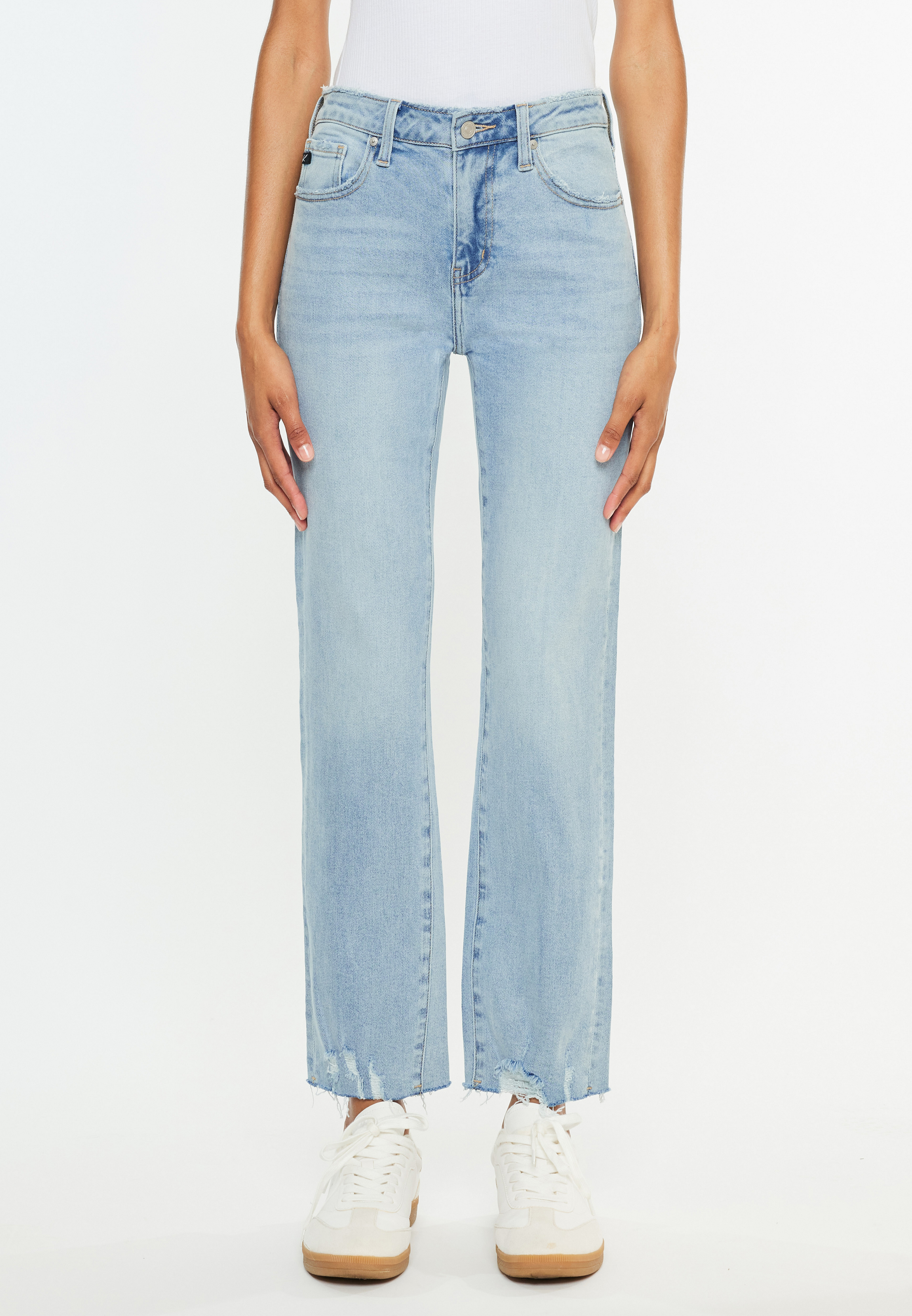 KanCan&trade; High Rise Ripped Hem Straight Jean, C2806, large