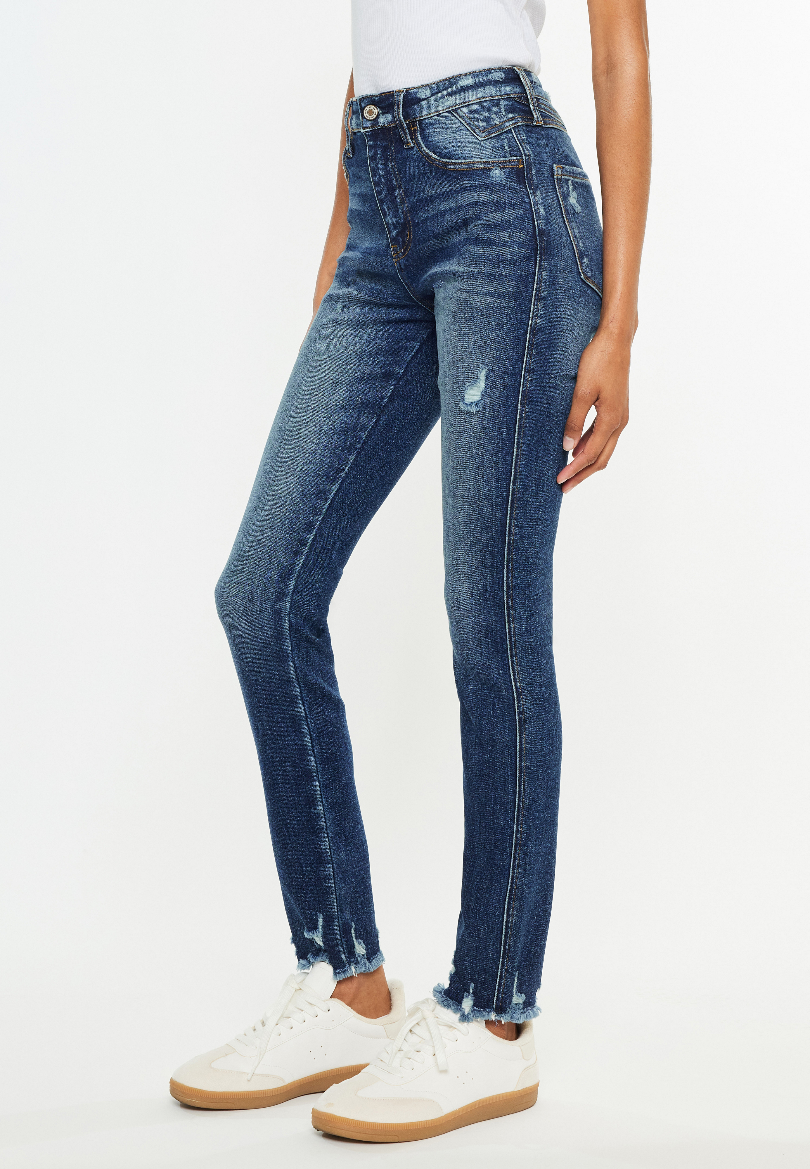 KanCan&trade; Curvy High Rise Frayed Hem Skinny Jean, C258, large