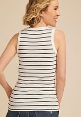 24/7 U Line Striped Tank Top, C2380, small