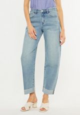 KanCan&trade; High Rise Raw Cuff Barrel Jean, C2806, small