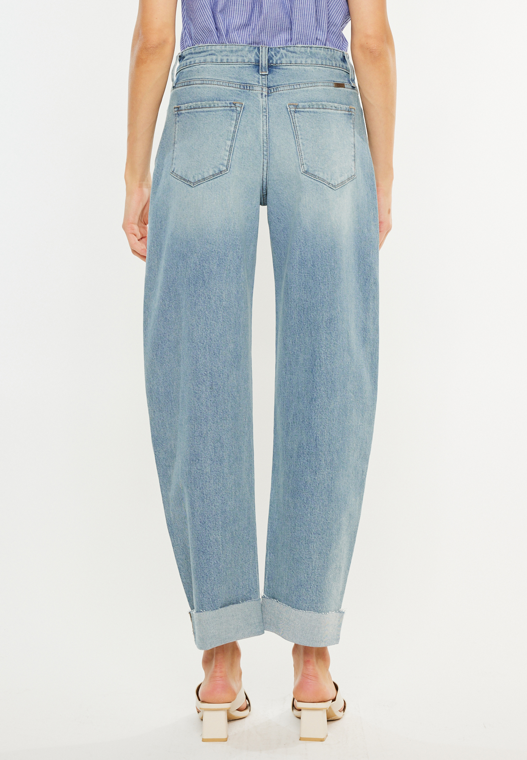 KanCan&trade; High Rise Raw Cuff Barrel Jean, C2806, large