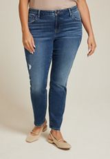 Plus Size m jeans by maurices&trade; Dark Mid Rise Slim Straight Jean, C258, small