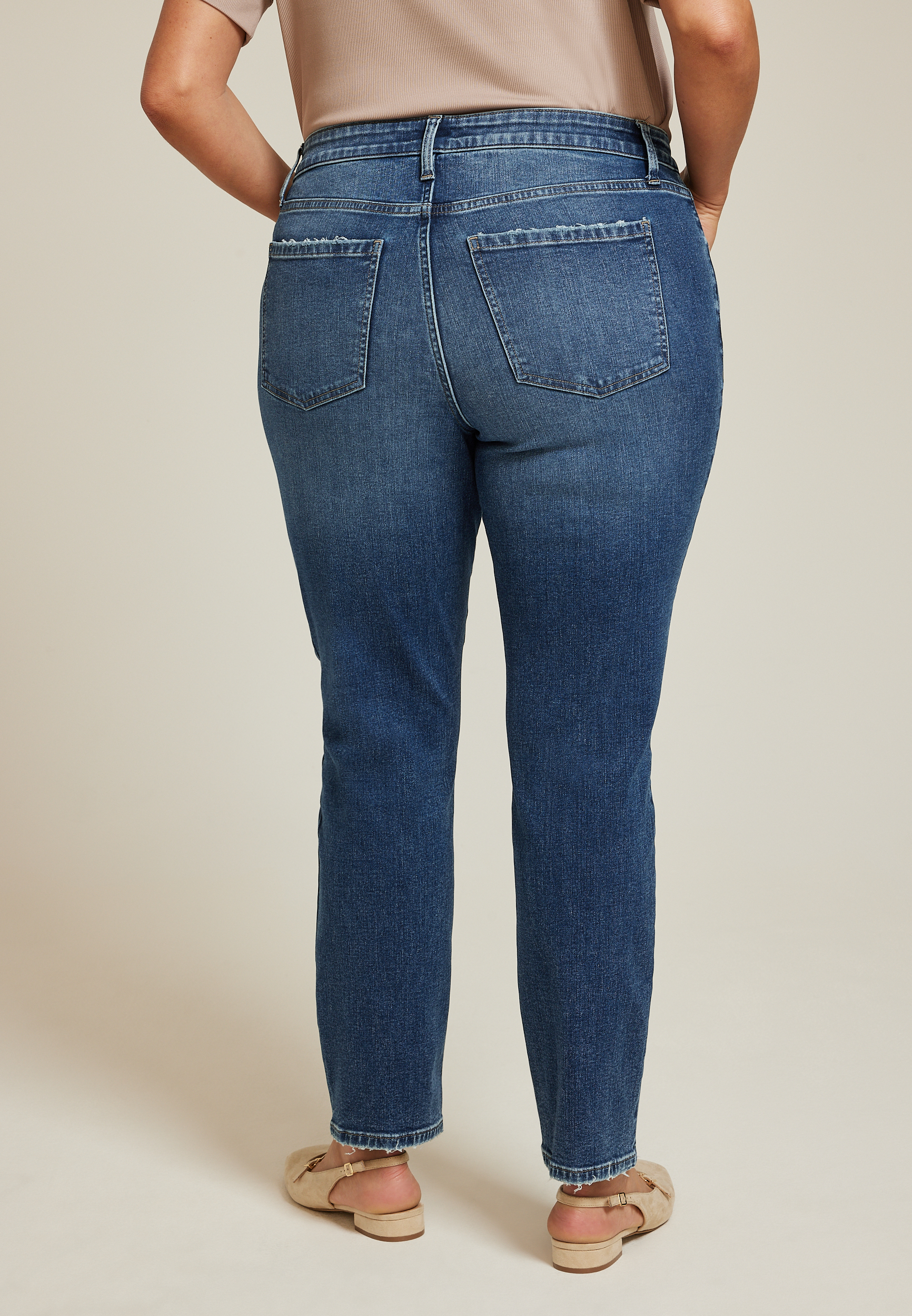 Plus Size m jeans by maurices&trade; Dark Mid Rise Slim Straight Jean, C258, large