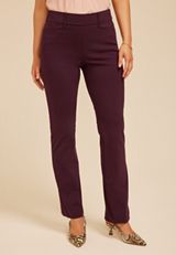 Burgundy Bengaline Mid Rise Bootcut Pant, C9149, small