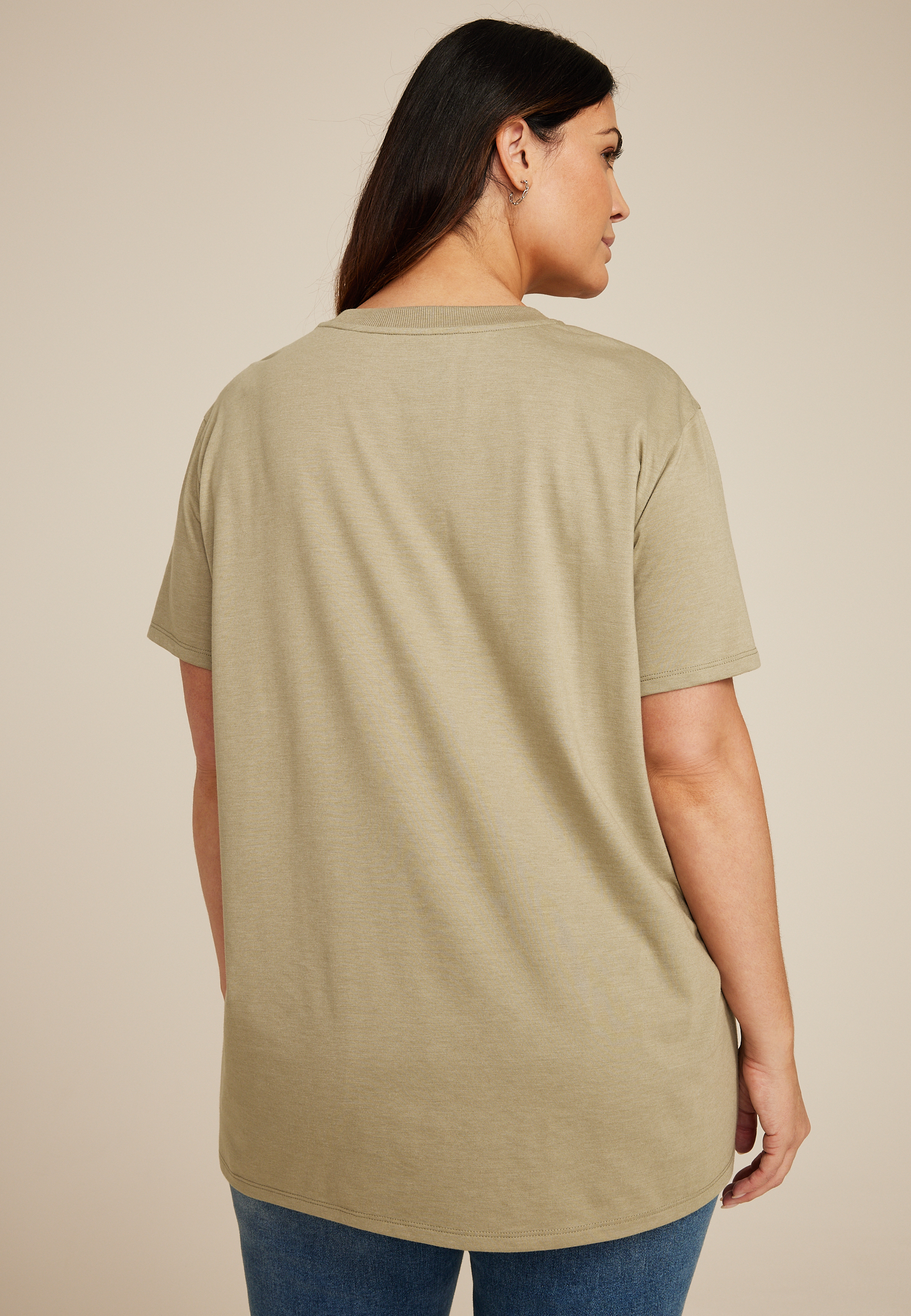 Plus Size Smokey Bear Oversized Fit Graphic Tee, OLIVE, large