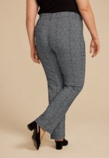 Plus Size Bengaline Tweed Mid Rise Bootcut Pant, BLACK COMBO, small
