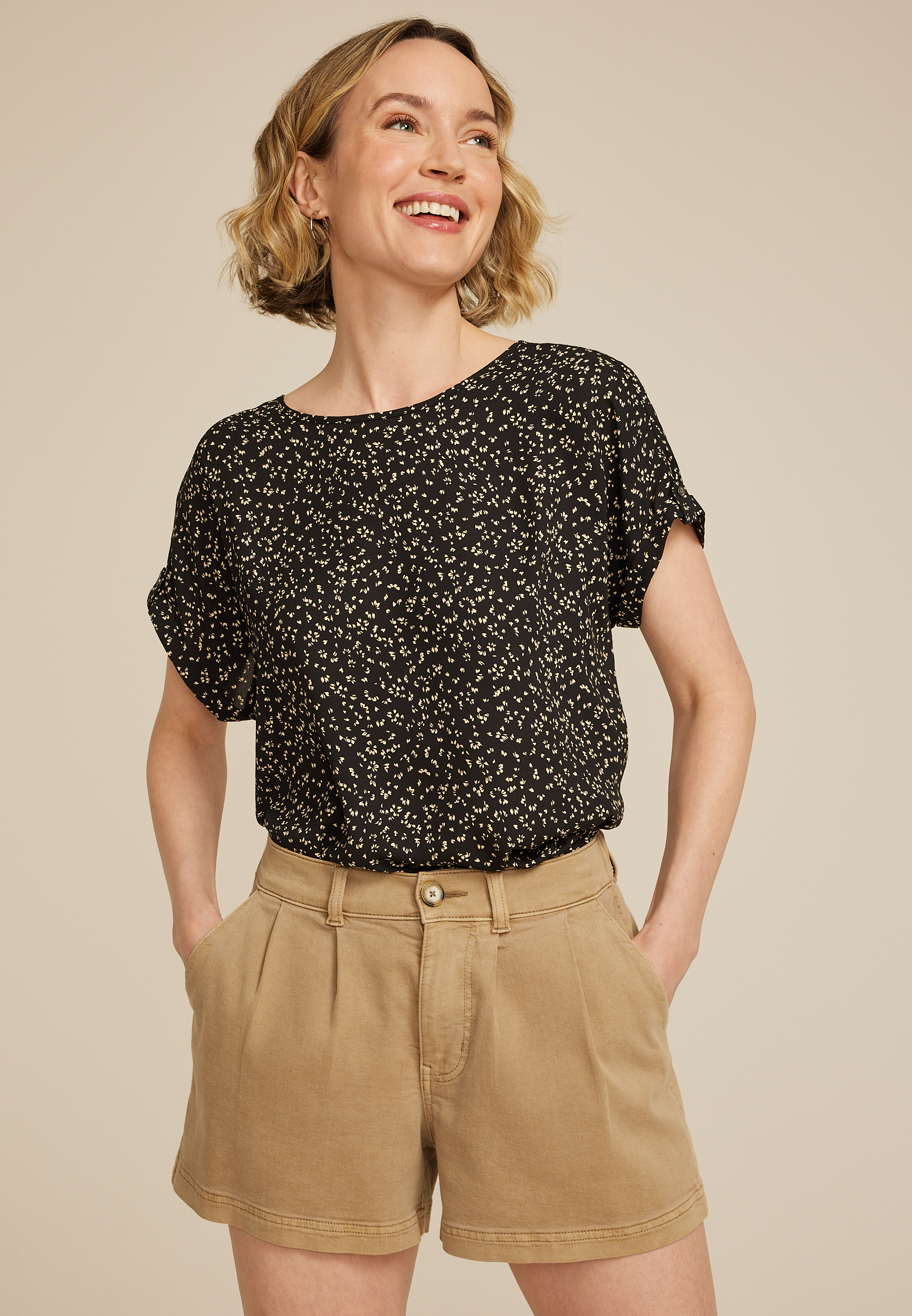 Delton Zipper Back Blouse
