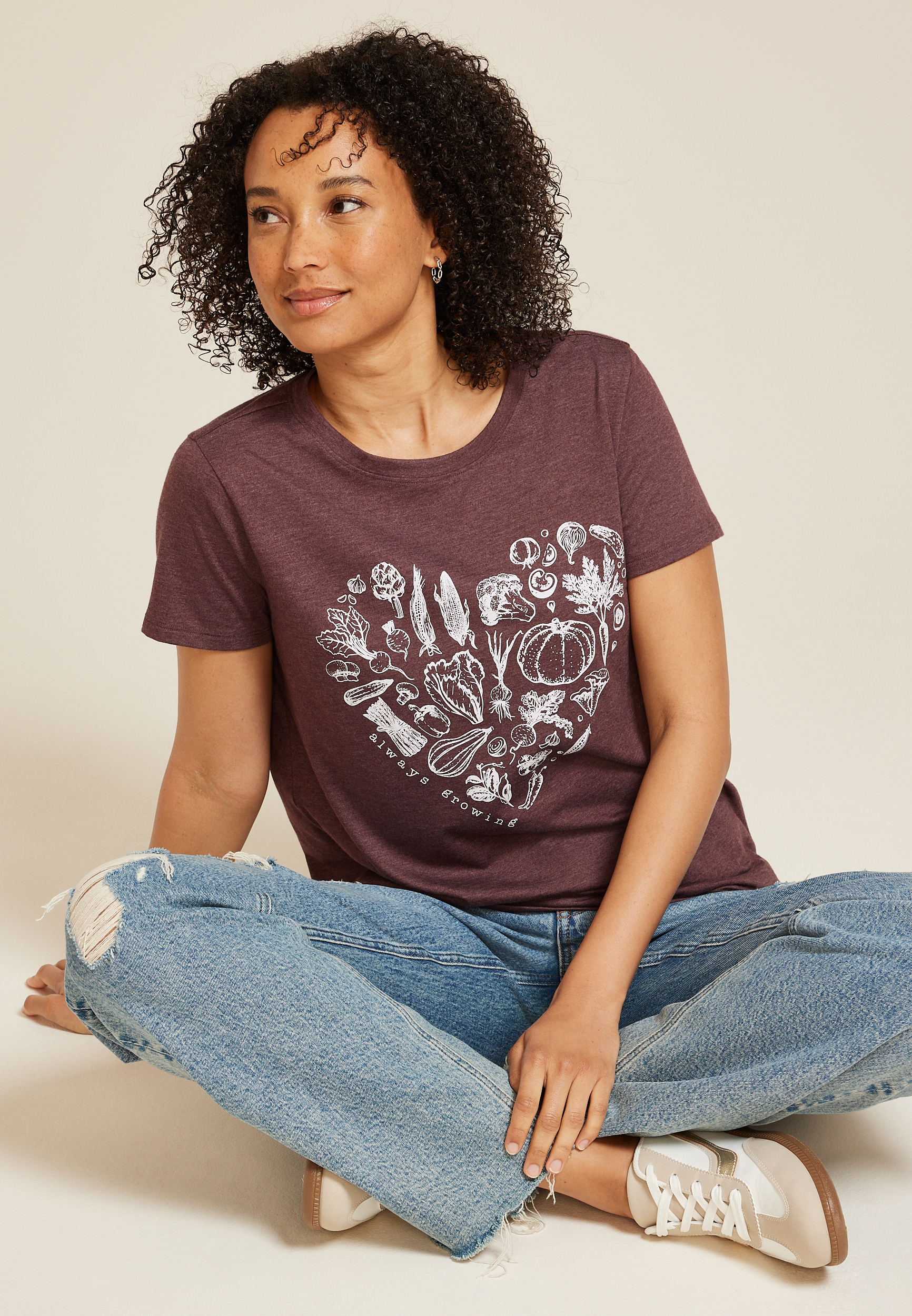 Always Growing Classic Fit Graphic Tee, PURPLE MOSS, large