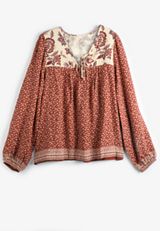 Mixed Floral Peasant Blouse, C8850, small