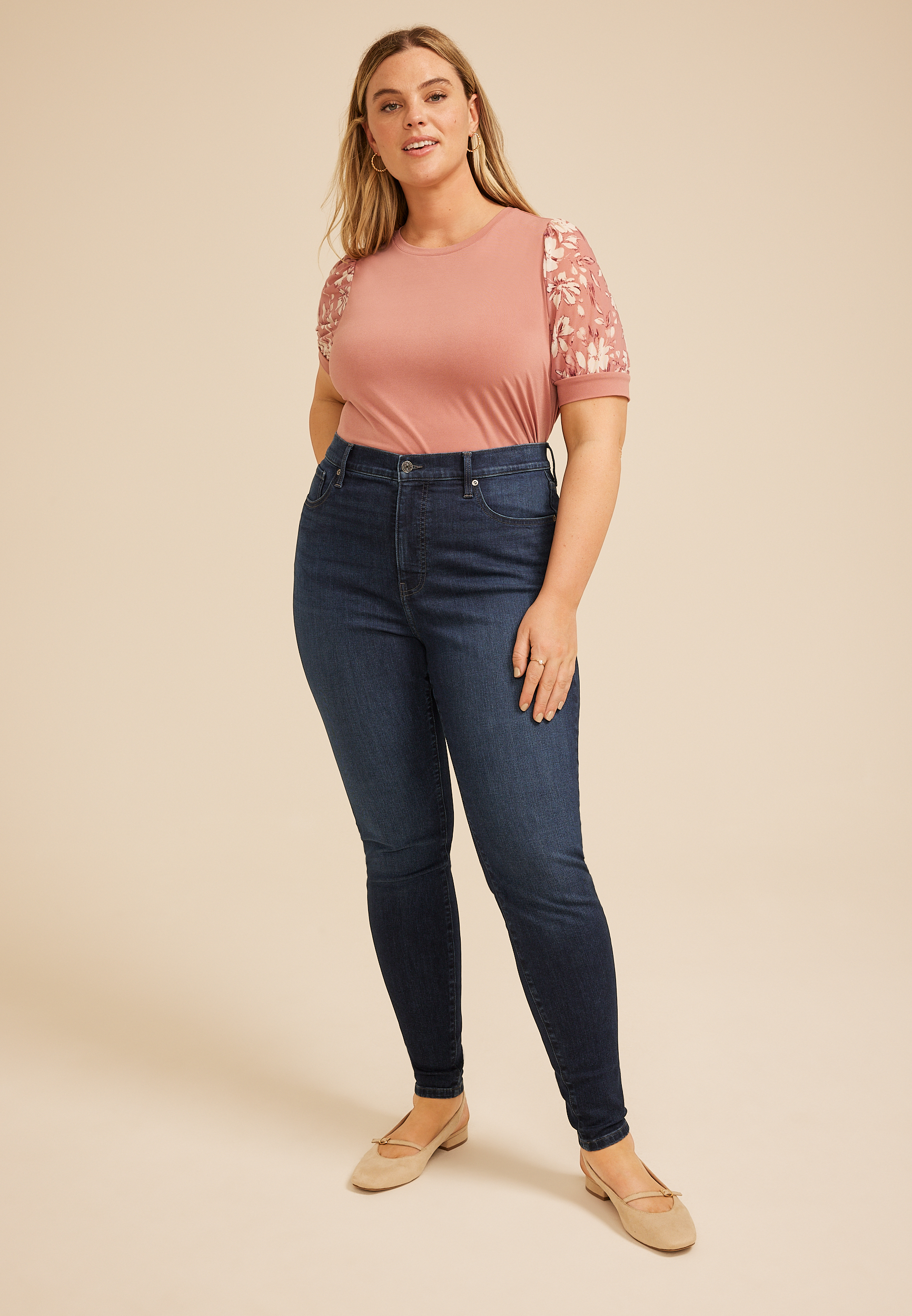 Plus Size m jeans by maurices&trade; Dark Sculpt High Rise Skinny Jean, C258, large