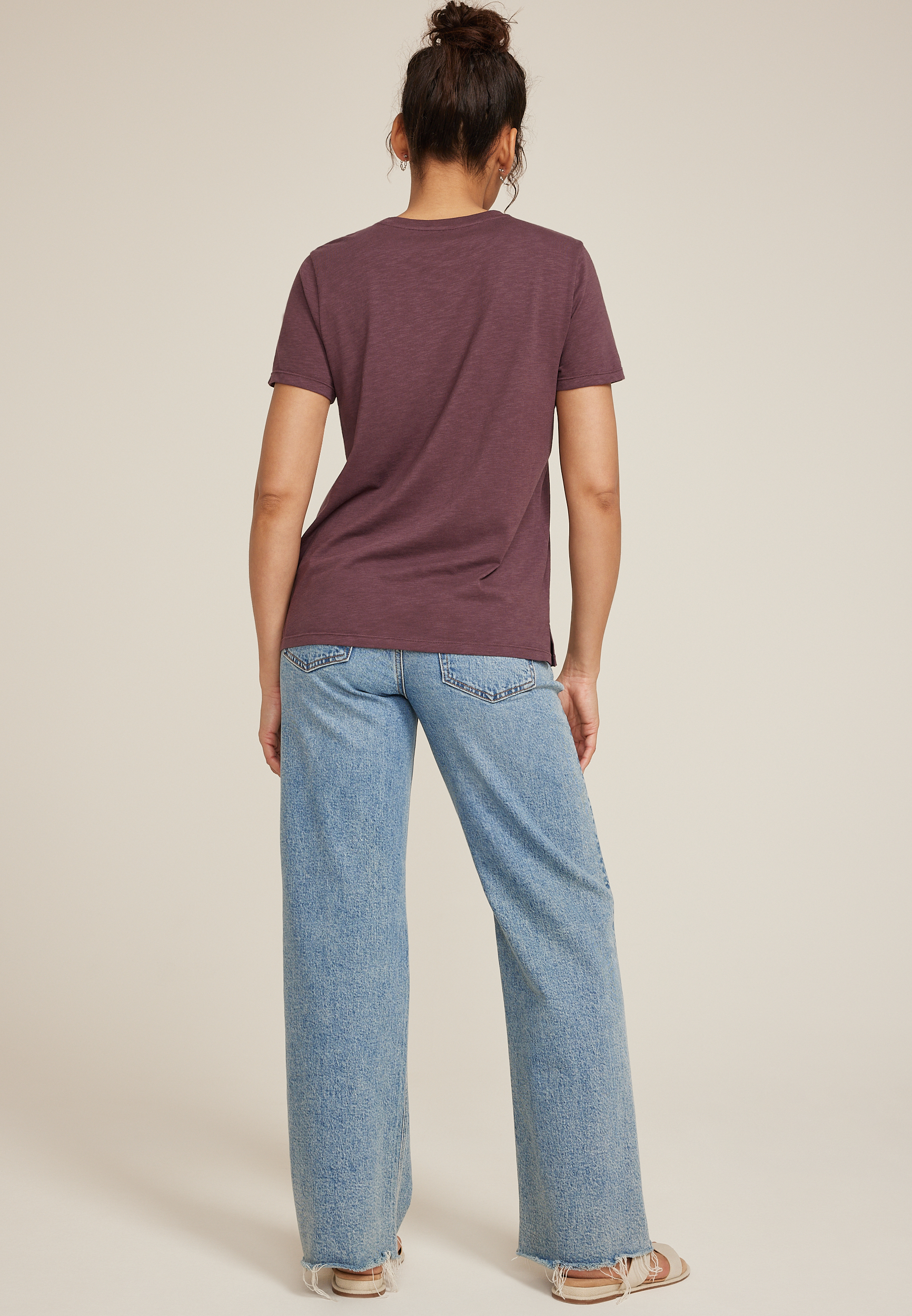 24/7 Dawson Solid Crew Neck Tee, PURPLE MOSS, large