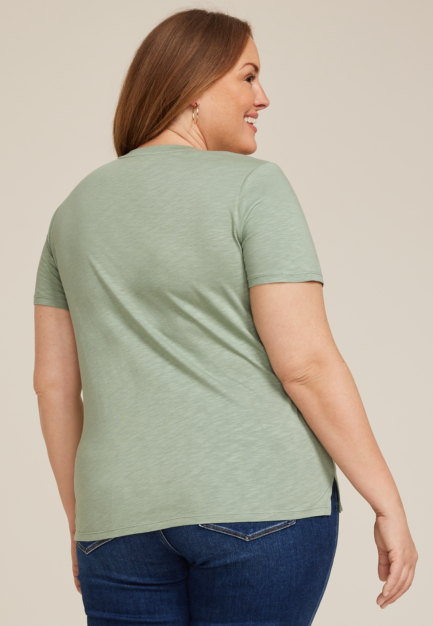 Plus Size 24/7 Dawson Solid Crew Neck Tee