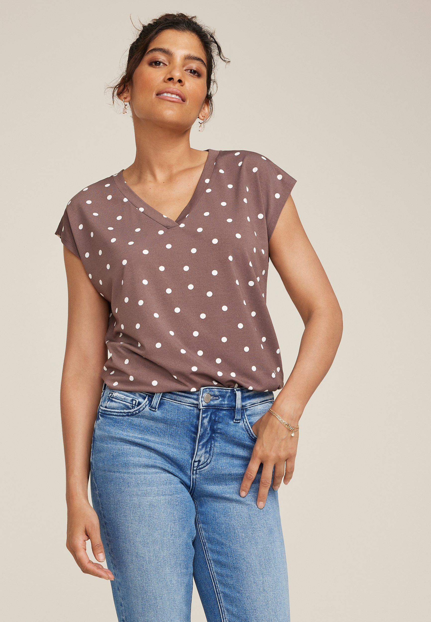 24/7 Crepe V Neck Tee