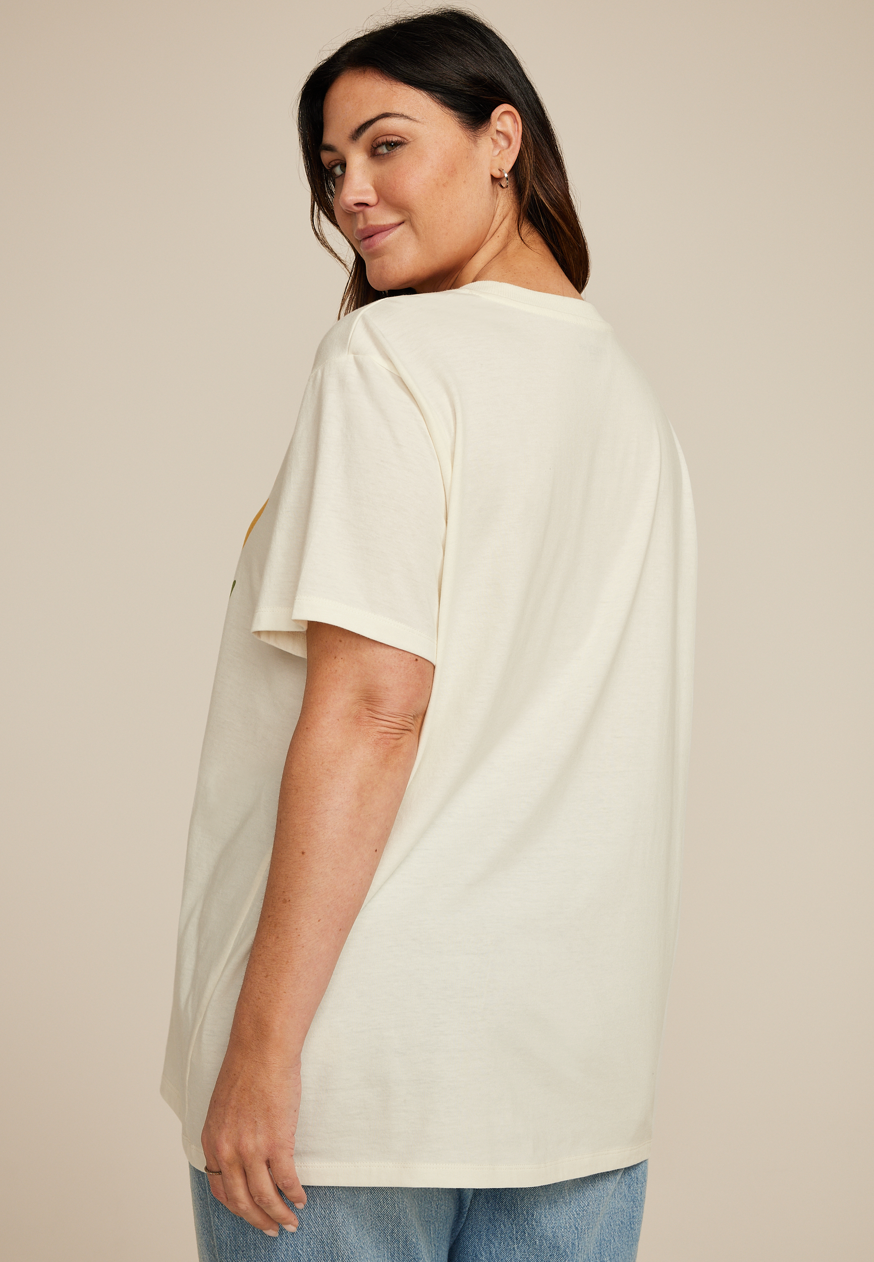 Plus Size Sunflower Love More Oversized Fit Graphic Tee, , large