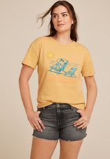Peanuts Just Chilling Relaxed Fit Graphic Tee, GOLDEN WHEAT, small