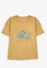 Peanuts Just Chilling Relaxed Fit Graphic Tee, GOLDEN WHEAT, small