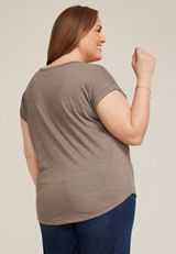 Plus Size 24/7 Clara Textured Short Sleeve Tee, C1915, small