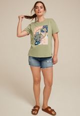 Patchwork Peace Sign Relaxed Fit Graphic Tee, C425, small