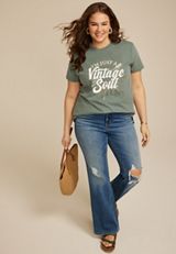Plus Size I Am Just A Vintage Soul Relaxed Fit Graphic Tee, C186, small