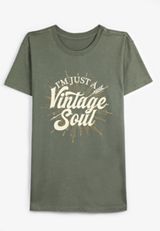 Plus Size I Am Just A Vintage Soul Relaxed Fit Graphic Tee, C186, small
