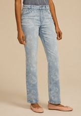 edgely&trade; Floral High Rise Relaxed Straight Jean, MEDIUM SANDBLAST, small