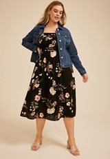 Plus Size Dark Denim Jacket, C258, small