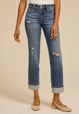edgely&trade; High Rise Cuffed Hem Relaxed Straight Jean, C3337, small