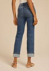 edgely&trade; High Rise Cuffed Hem Relaxed Straight Jean, C3337, small