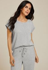 Heathered Cloud Scuba Knit Crew Neck Tee, C3348, small