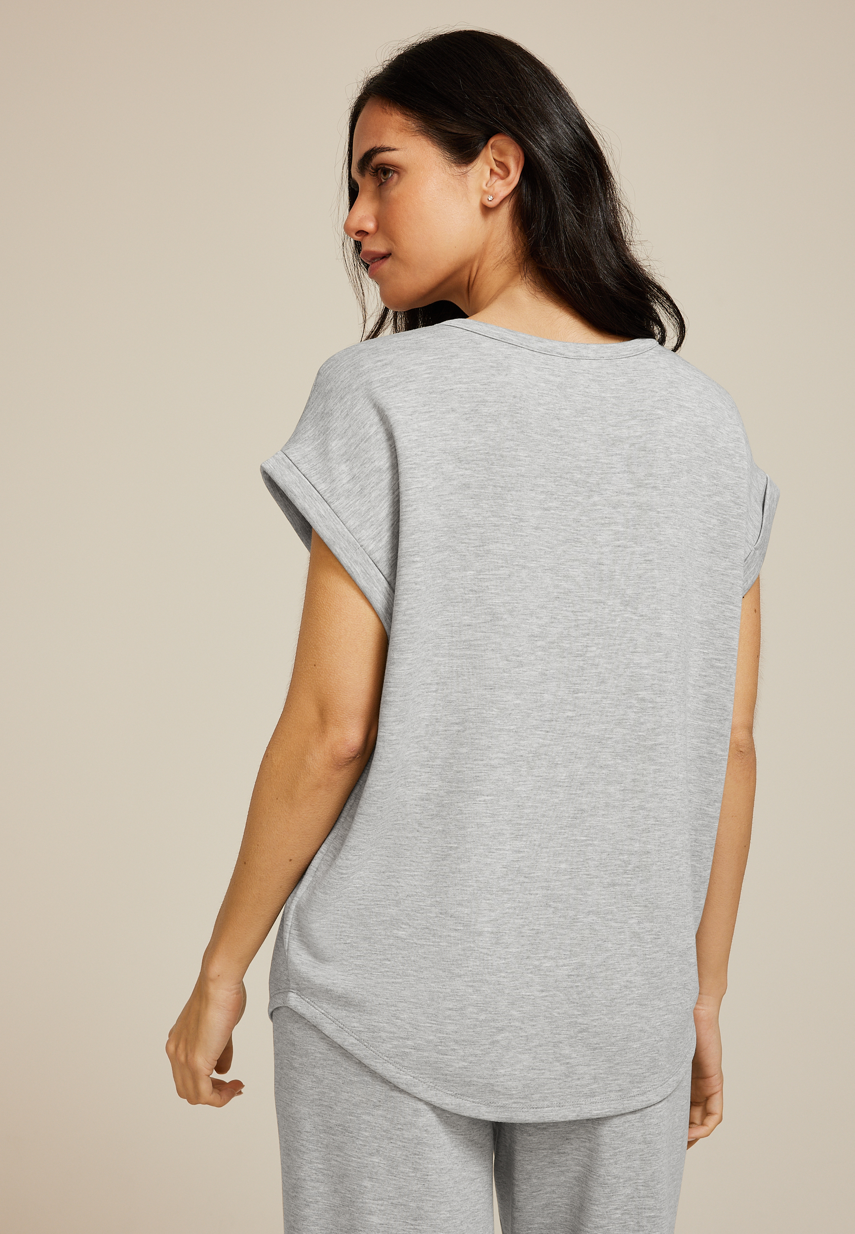 Heathered Cloud Scuba Knit Crew Neck Tee, C3348, large