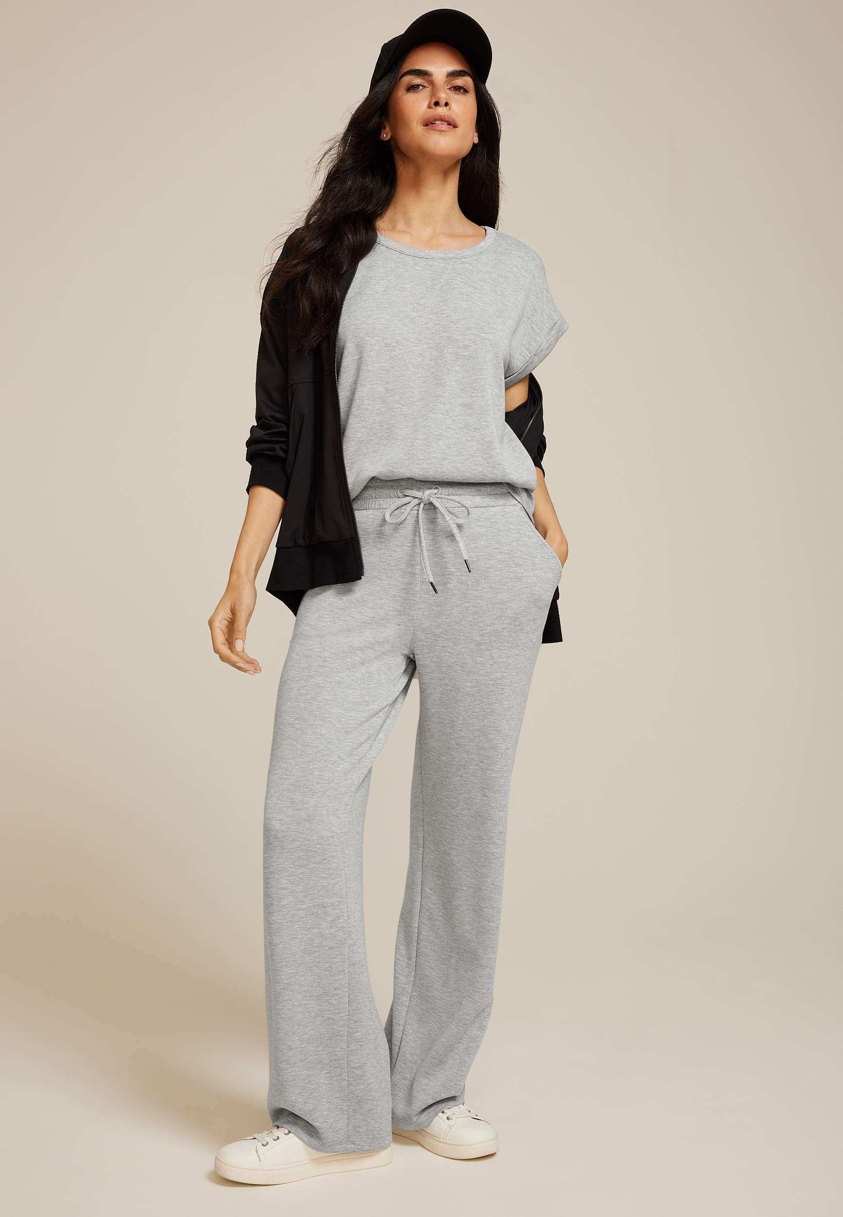 Heathered Cloud Scuba Knit Crew Neck Tee, C3348, large