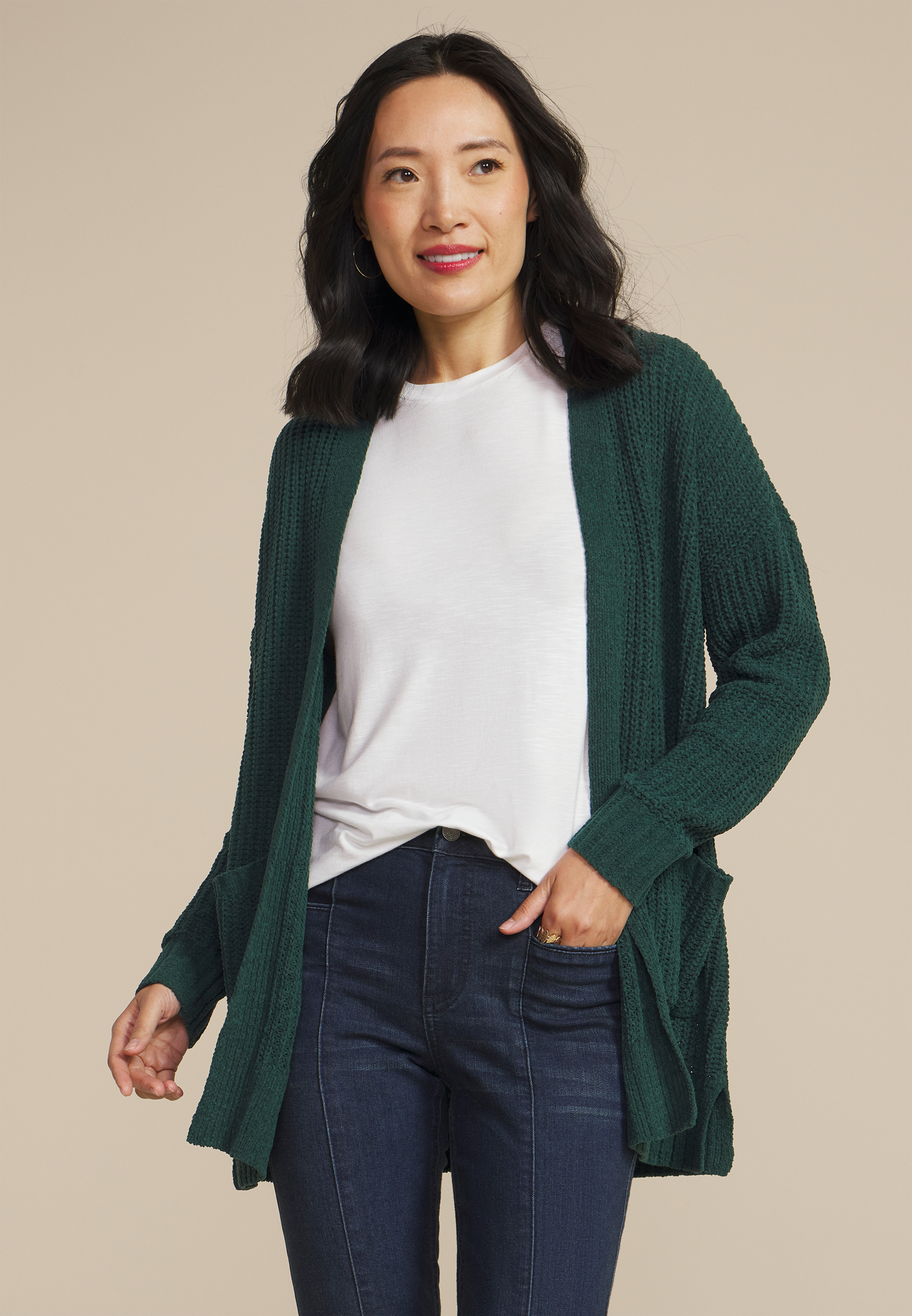 Chenille Open Front Cardigan