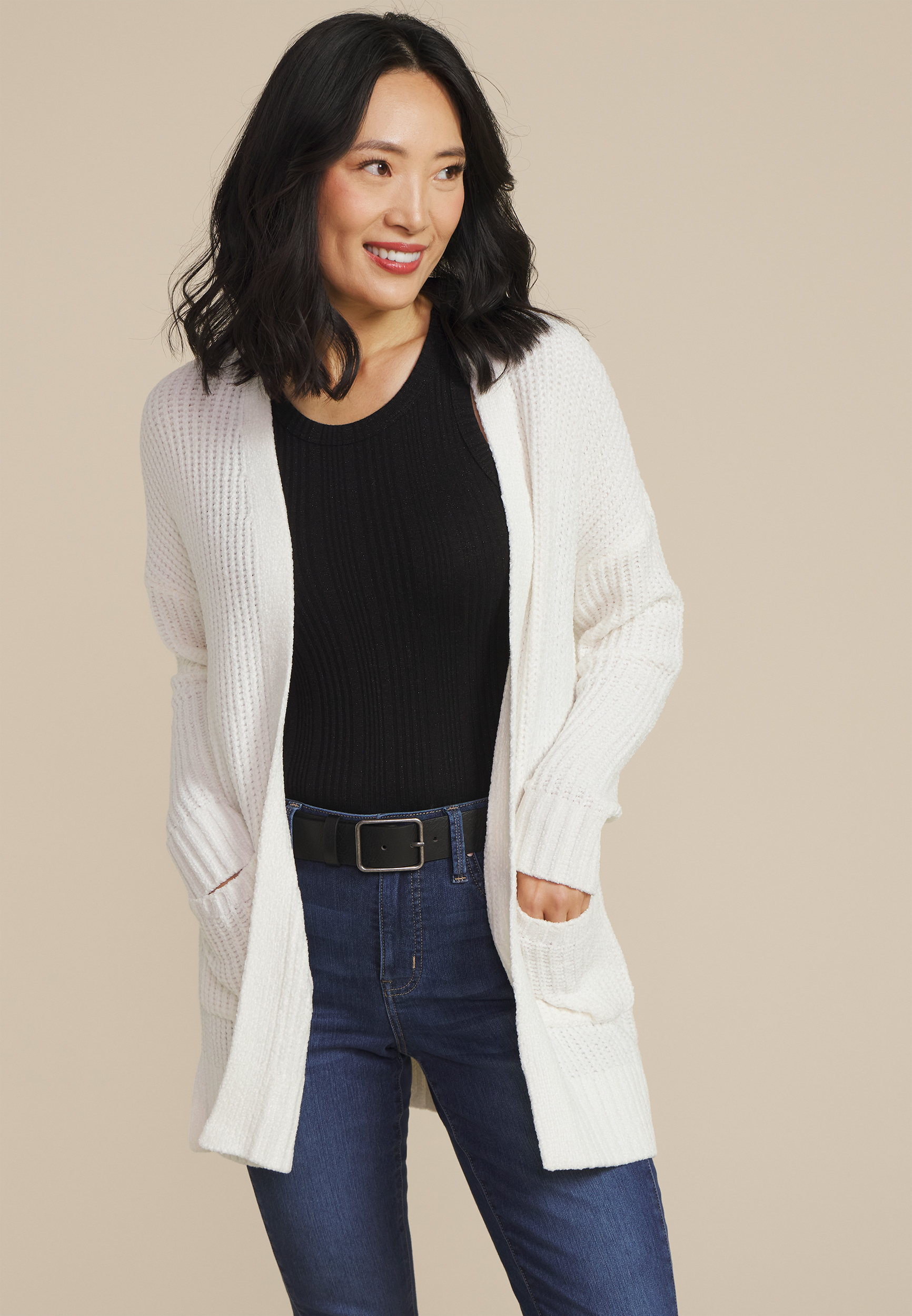 Chenille Open Front Cardigan