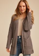 Chenille Open Front Cardigan, ASHWOOD, small