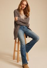 Chenille Open Front Cardigan, ASHWOOD, small