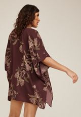 Floral Kimono, BROWN RUM, small